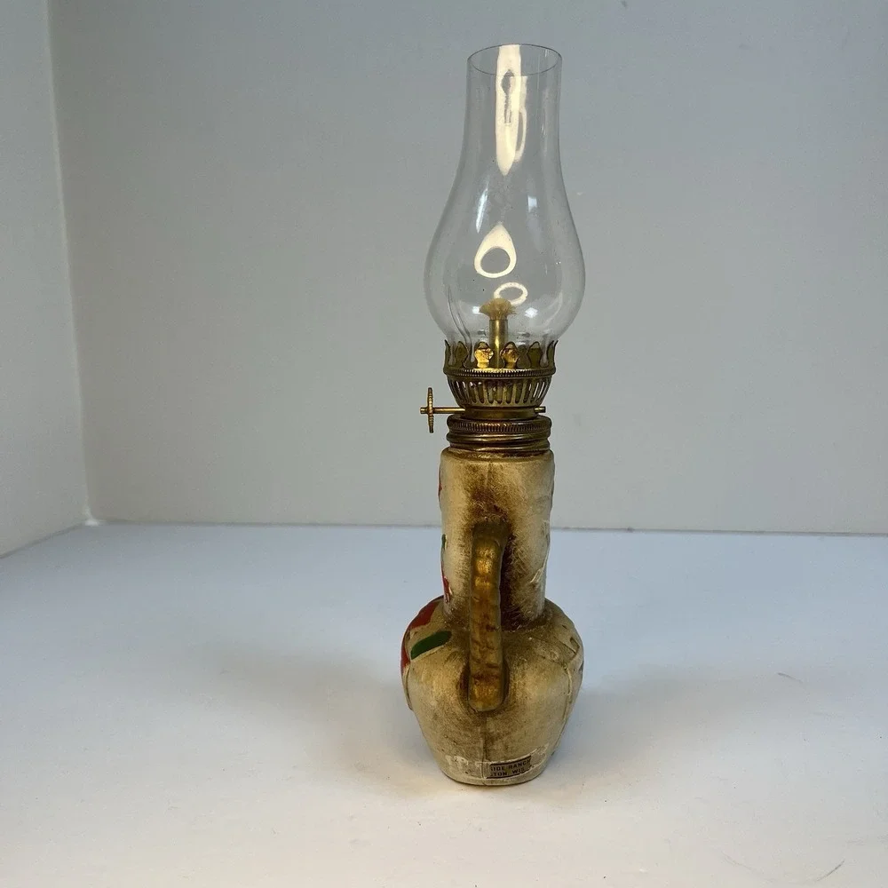 Vintage Oil Lamp Totem Pole‎ Jug Japan Miniature Red Green